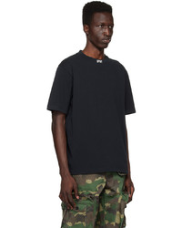 T-shirt à col rond en tricot noir et blanc Heron Preston