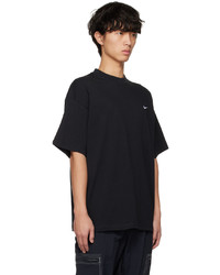 T-shirt à col rond en tricot noir et blanc Nike