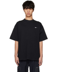 T-shirt à col rond en tricot noir et blanc Nike