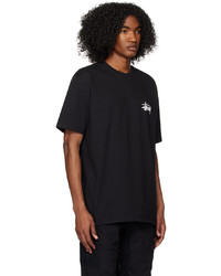 T-shirt à col rond en tricot noir Stussy