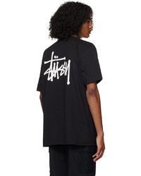 T-shirt à col rond en tricot noir Stussy