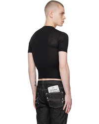 T-shirt à col rond en tricot noir Vivienne Westwood