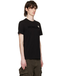 T-shirt à col rond en tricot noir Moncler