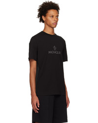 T-shirt à col rond en tricot noir Moncler