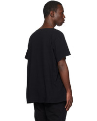 T-shirt à col rond en tricot noir Greg Lauren