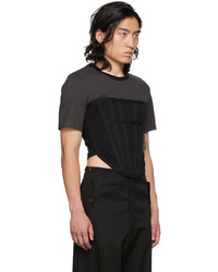 T-shirt à col rond en tricot noir Dion Lee