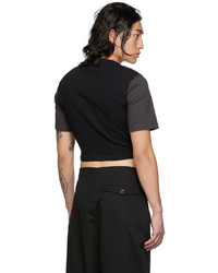 T-shirt à col rond en tricot noir Dion Lee