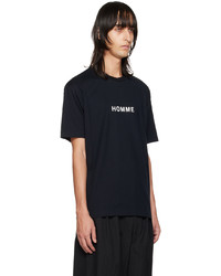 T-shirt à col rond en tricot noir Comme des Garcons Homme