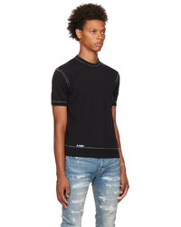 T-shirt à col rond en tricot noir Amiri