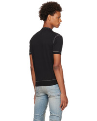 T-shirt à col rond en tricot noir Amiri