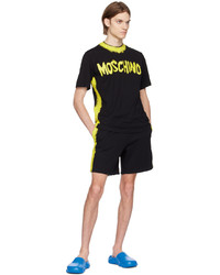 T-shirt à col rond en tricot noir Moschino