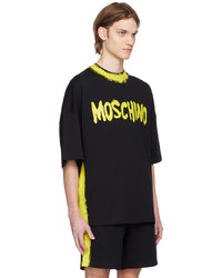 T-shirt à col rond en tricot noir Moschino