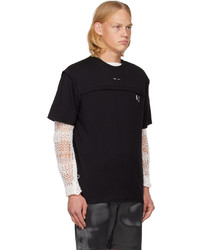 T-shirt à col rond en tricot noir Heliot Emil