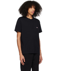 T-shirt à col rond en tricot noir MAISON KITSUNÉ