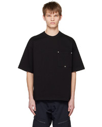 T-shirt à col rond en tricot noir Bottega Veneta