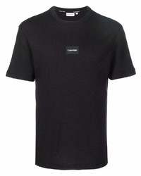 T-shirt à col rond en tricot noir Calvin Klein