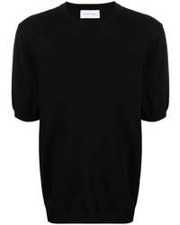 T-shirt à col rond en tricot noir Christian Wijnants