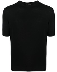 T-shirt à col rond en tricot noir Colombo