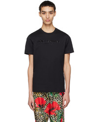 T-shirt à col rond en tricot noir Dolce & Gabbana
