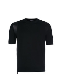 T-shirt à col rond en tricot noir DSQUARED2