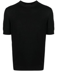T-shirt à col rond en tricot noir Emporio Armani