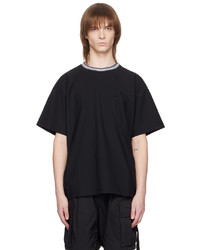 T-shirt à col rond en tricot noir F/CE