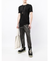 T-shirt à col rond en tricot noir Rick Owens