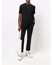 T-shirt à col rond en tricot noir Rick Owens