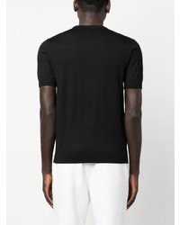 T-shirt à col rond en tricot noir Emporio Armani