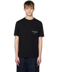 T-shirt à col rond en tricot noir Giorgio Armani