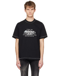 T-shirt à col rond en tricot noir Helmut Lang