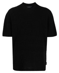 T-shirt à col rond en tricot noir Hevo
