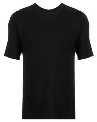 T-shirt à col rond en tricot noir Isaac Sellam Experience