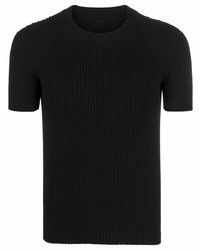 T-shirt à col rond en tricot noir Jacquemus
