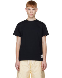 T-shirt à col rond en tricot noir Jil Sander
