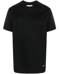T-shirt à col rond en tricot noir Jil Sander