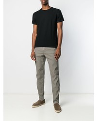 T-shirt à col rond en tricot noir John Smedley