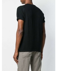 T-shirt à col rond en tricot noir John Smedley