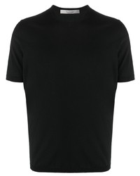 T-shirt à col rond en tricot noir La Fileria For D'aniello