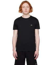 T-shirt à col rond en tricot noir Lacoste