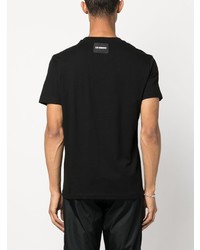 T-shirt à col rond en tricot noir Les Hommes