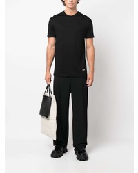 T-shirt à col rond en tricot noir Jil Sander