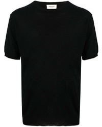 T-shirt à col rond en tricot noir Low Brand