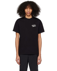 T-shirt à col rond en tricot noir MAISON KITSUNÉ