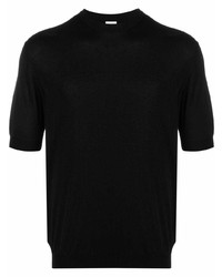 T-shirt à col rond en tricot noir Malo