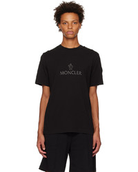 T-shirt à col rond en tricot noir Moncler