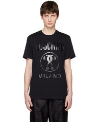 T-shirt à col rond en tricot noir Moschino