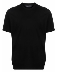 T-shirt à col rond en tricot noir Neil Barrett