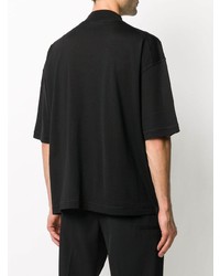 T-shirt à col rond en tricot noir Jil Sander