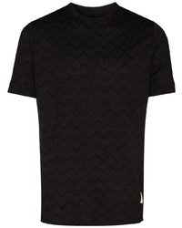 T-shirt à col rond en tricot noir Prevu